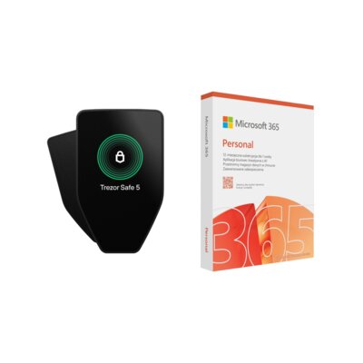 Portfel kryptowalut TREZOR Safe 5 Czarny + Program MICROSOFT 365 Personal