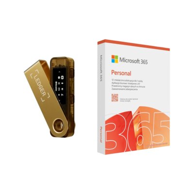 Portfel kryptowalut LEDGER Nano S Plus Złoty + Program MICROSOFT 365 Personal