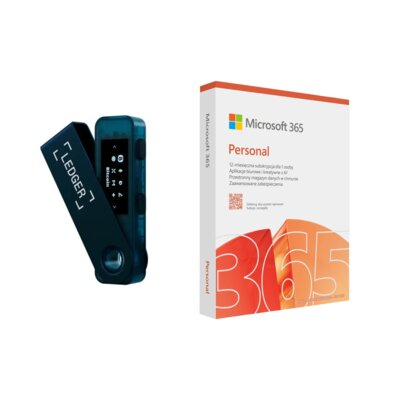 Portfel kryptowalut LEDGER Nano S Plus Niebieski + Program MICROSOFT 365 Personal