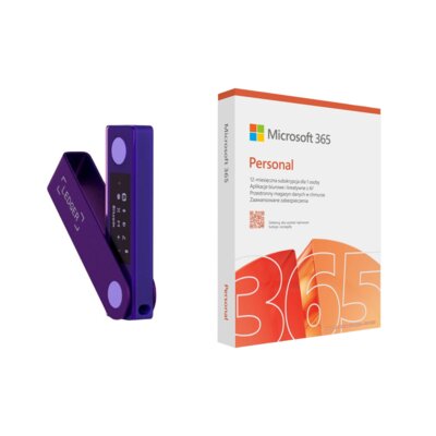 Portfel kryptowalut LEDGER Nano X Fioletowy + Program MICROSOFT 365 Personal