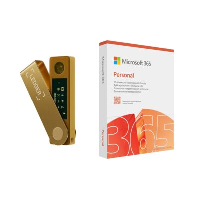 Portfel kryptowalut LEDGER Nano X Gold + Program MICROSOFT 365 Personal