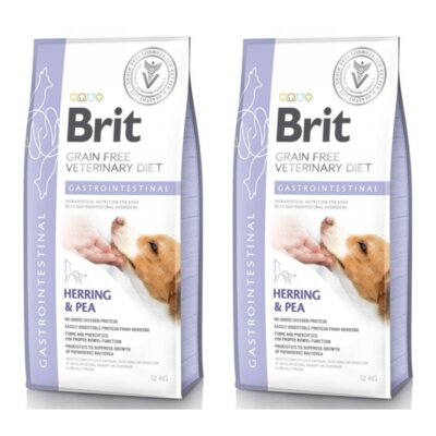 Karma dla psa BRIT Grain Free Veterinary Diets Dog Gastrointestinal Śledź z groszkiem 2 x 12 kg