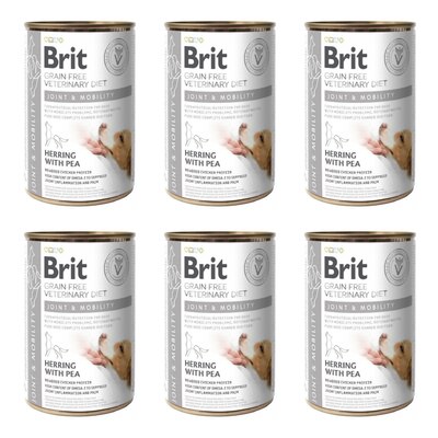 Karma dla psa BRIT Grain Free Veterinary Diets Dog Joint & Mobility Śledź z groszkiem 6 x 400 g