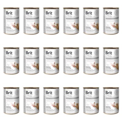 Karma dla psa BRIT Grain Free Veterinary Diets Dog Joint & Mobility Śledź z groszkiem 18 x 400 g