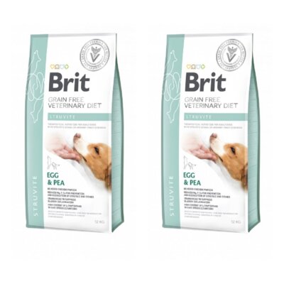 Karma dla psów BRIT Veterinary Diets Dog Grain Free Struvite Jaja z groszkiem 2 x 12 kg