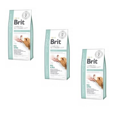 Karma dla psów BRIT Veterinary Diets Dog Grain Free Struvite Jaja z groszkiem 3 x 12 kg