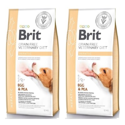 Karma dla psa BRIT Grain Free Veterinary Diets Dog Hepatic Jajko z groszkiem 2 x 12 kg