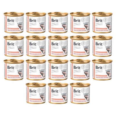 Karma dla kota BRIT Grain Free Veterinary Diet Cat Renal Tuńczyk z łososiem i groszkiem 18 x 200 g
