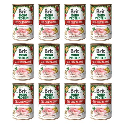 Karma dla psa BRIT Czech Christmas Dinner Karp z ziemniakami, marchewką i groszkiem 12 x 400 g