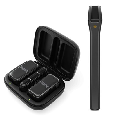 System bezprzewodowy RODE Wireless Micro USB-C Dookólny Czarny + Uchwyt RODE Interview Micro Czarny