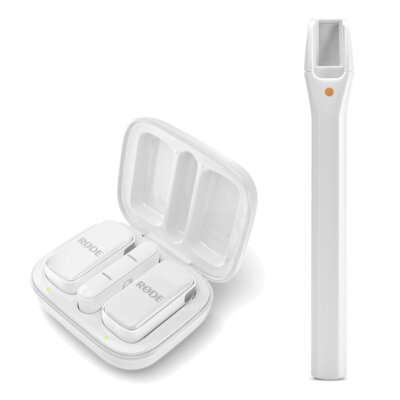 System bezprzewodowy RODE Wireless Micro USB-C Dookólny Biały + Uchwyt RODE Interview Micro Biały