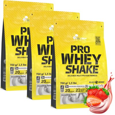 Odżywka białkowa OLIMP Pro Whey Shake Truskawkowy 3 x 700 g