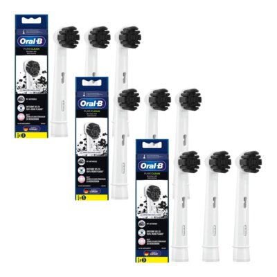 Oryginalna końcówka szczoteczki ORAL-B Pure Clean Active Carbon (9 szt.) (Włókna pokryte aktywnym węglem) Biały