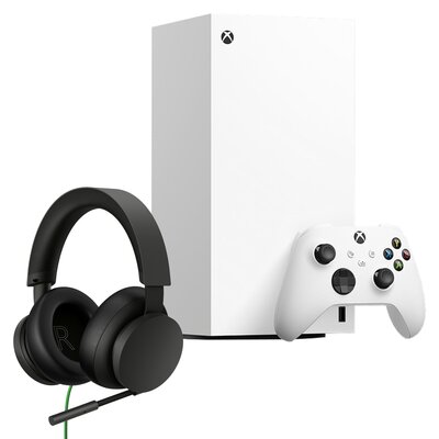 Konsola MICROSOFT XBOX Series X bez napędu Biały + Słuchawki MICROSOFT Headset Stereo 8LI-00002 Nauszne