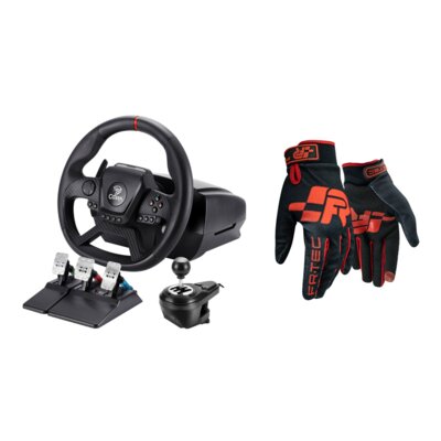 Kierownica COBRA GT987FF Pro (PC/PS4/XBOX ONE) + Rękawice do simracingu FR-TEC Pro