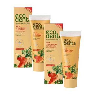 Pasta do zębów ECODENTA Poziomkowa dla dzieci 3+ 75 ml 2 szt.