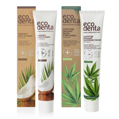 Pasta do zębów ECODENTA Organic Anti-Plaque 75 ml + Pasta do zębów ECODENTA Organic Multifunctional 75 ml