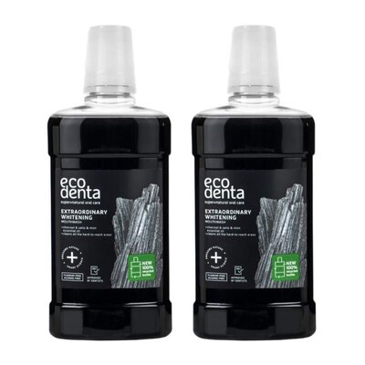 Płyn do płukania jamy ustnej ECODENTA Black Extra Whitening 2 x 500 ml
