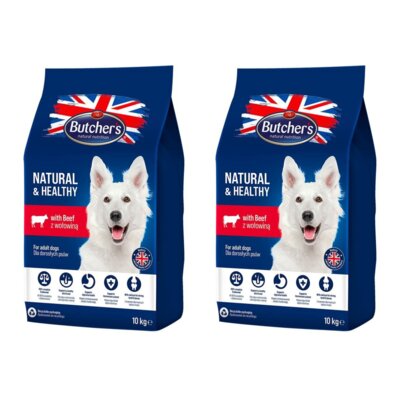 Karma dla psa BUTCHER'S Natural & Healthy z wołowiną 2 x 10 kg