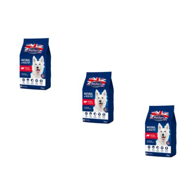 Karma dla psa BUTCHER'S Natural & Healthy z wołowiną 3 x 10 kg