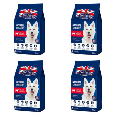 Karma dla psa BUTCHER'S Natural & Healthy z wołowiną 4 x 10 kg