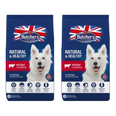 Karma dla psa BUTCHER'S Natural & Healthy Wołowina 2 x 15 kg
