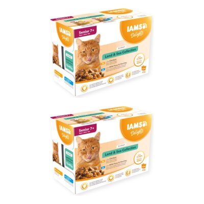 Karma dla kota IAMS Delights Gravy Land & Sea (24 x 85 g)