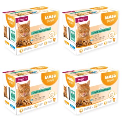 Karma dla kota IAMS Delights Gravy Land & Sea (48 x 85 g)