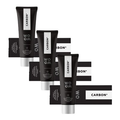 Pasta do zębów WOOM Carbon+ Czarna Wybielająca 75 ml 3 szt.