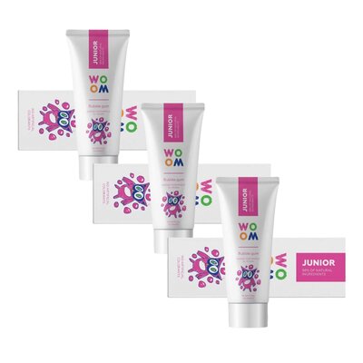 Pasta do zębów WOOM Guma Balonowa 50 ml 3 szt.