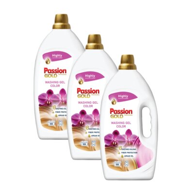 Żel do prania PASSION GOLD Professional Color 3 x 4000 ml do kolorowych tkanin