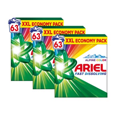 Proszek do prania ARIEL Fast Dissolving Alpine Fresh Color 3 x 3.46 kg do kolorowych tkanin
