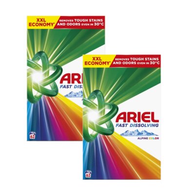 Proszek do prania ARIEL Fast Dissolving Alpine Fresh Color 2 x 3.46 kg do kolorowych tkanin