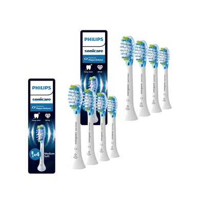 Oryginalne końcówki PHILIPS Sonicare C3 HX9044/87 Średnio miękkie włókna (8 szt.) (Zaawansowane usuwanie płytki bakteryjnej)