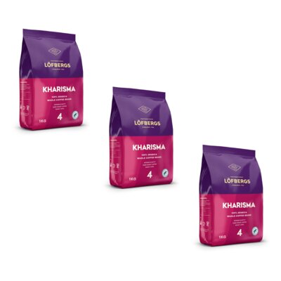 Kawa ziarnista LOFBERGS Kharisma Dark Roast Arabica 3 x 1 kg