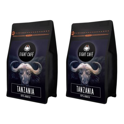 Kawa ziarnista EIGHT CAFE Arabica Tanzania 2 x 0.5kg (Rzemieślnicza)