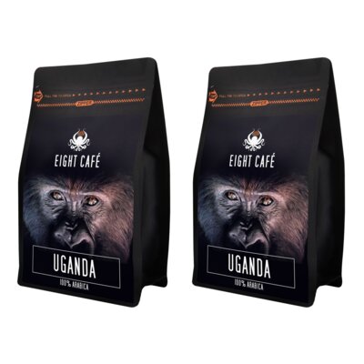 Kawa ziarnista EIGHT CAFE Arabica Uganda 2 x 0.5kg (Rzemieślnicza)