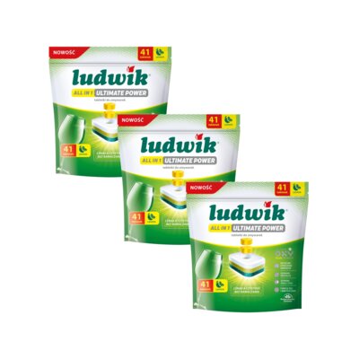 Tabletki do zmywarek LUDWIK All In 1 Ultimate Power Lemon 123 szt.