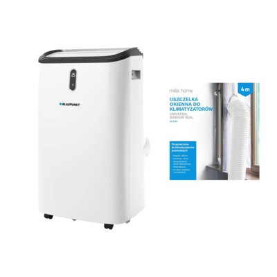 Klimatyzator przenośny BLAUPUNKT ACP614 Osuszanie Sterowanie smartfonem Timer Tryb Nocny + Uszczelka okienna MILLA HOME do klimatyzatorów przenośnych ACA101