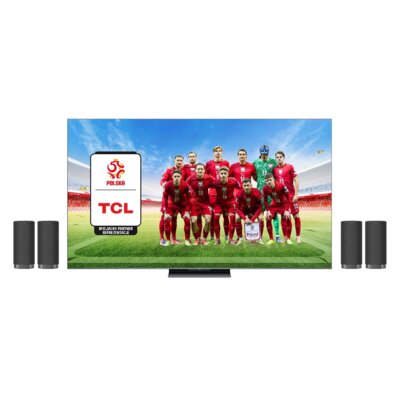 Telewizor TCL 65C9K 65" QD-Mini LED 4K 144Hz + Zestaw Kina Domowego TCL Z100E (4 szt.) CZ+CZ Google TV Dolby Vision IQ Dolby Atmos HDMI 2.1