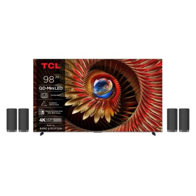 Telewizor TCL 98C8K 98" QD-Mini LED 4K 144Hz + Zestaw Kina Domowego TCL Z100E (4 szt.) CZ+CZ Google TV Dolby Atmos Dolby Vision HDMI 2.1