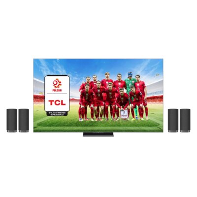 Telewizor TCL 65C8K 65" QD-Mini LED 4K 144Hz + Zestaw Kina Domowego TCL Z100E (4 szt.) CZ+CZ Google TV Dolby Atmos Dolby Vision HDMI 2.1