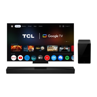 Telewizor TCL 75C7K 75" QD-Mini LED 4K 144Hz Google TV Dolby Vision IQ Dolby Atmos HDMI 2.1 + Soundbar TCL Q75HE Czarny 5.1.2-kanałowy, Bezprzewodowy Subwoofer, 4K HDR, HDMI-CEC, Wi-Fi, BT, AirPlay2, Dolby Atmos, DTS:X