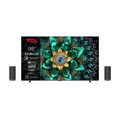 Telewizor TCL 98C69K 98" QD-Mini LED 4K 144Hz + Zestaw Stereo TCL Z100E (2szt.) CZ+CZ Google TV Dolby Atmos Dolby Vision HDMI 2.1