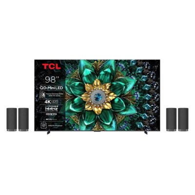 Telewizor TCL 98C69K 98" QD-Mini LED 4K 144Hz + Zestaw Kina Domowego TCL Z100E (4 szt.) CZ+CZ Google TV Dolby Atmos Dolby Vision HDMI 2.1
