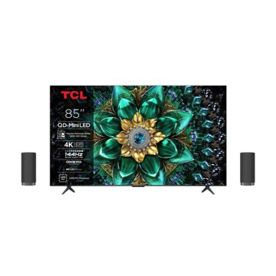 Telewizor TCL 85C69K 85" QD-Mini LED 4K 144Hz + Zestaw Stereo TCL Z100E (2szt.) CZ+CZ Google TV Dolby Atmos Dolby Vision HDMI 2.1