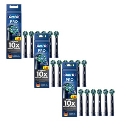Oryginalna końcówka szczoteczki ORAL-B Pro Cross Action Czarny (18 szt.) (Włókna w kształcie litery X usuwają więcej płytki)