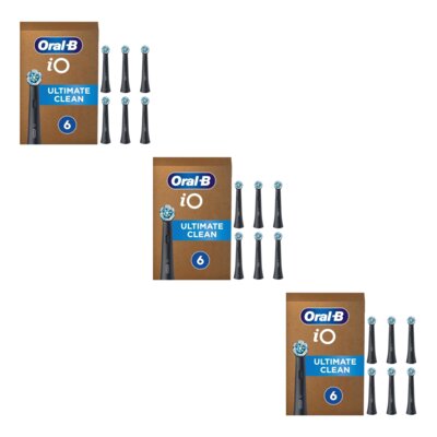 Oryginalna końcówka szczoteczki ORAL-B iO Ultimate Clean Czarny (18 sztuk) (Usuwa płytkę bakteryjna)