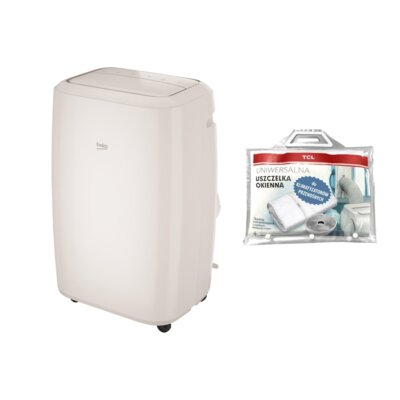 Klimatyzator przenośny BEKO BP1125C Wi-Fi Timer Tryb Nocny Osuszanie Biały + Uszczelka okienna TCL do klimatyzatora 4 m