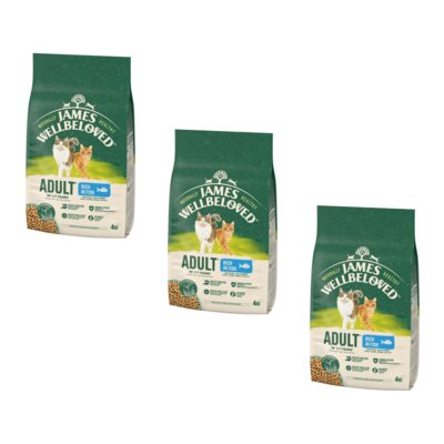Karma dla kota JAMES WELLBELOVED Adult Monobiałkowa z rybą 3 x 4 kg